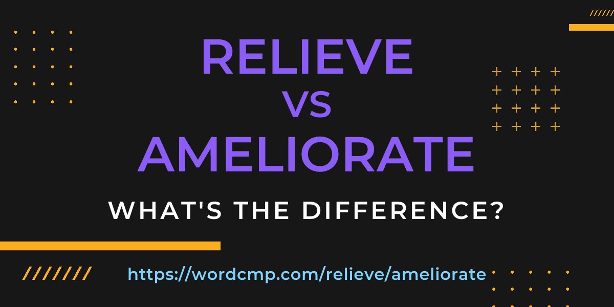 Difference between relieve and ameliorate