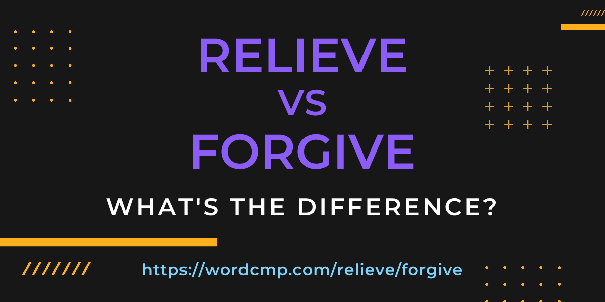 Difference between relieve and forgive