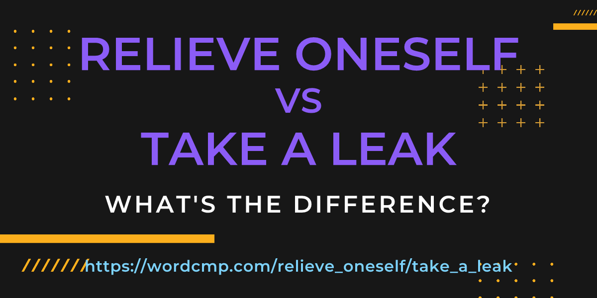 Difference between relieve oneself and take a leak