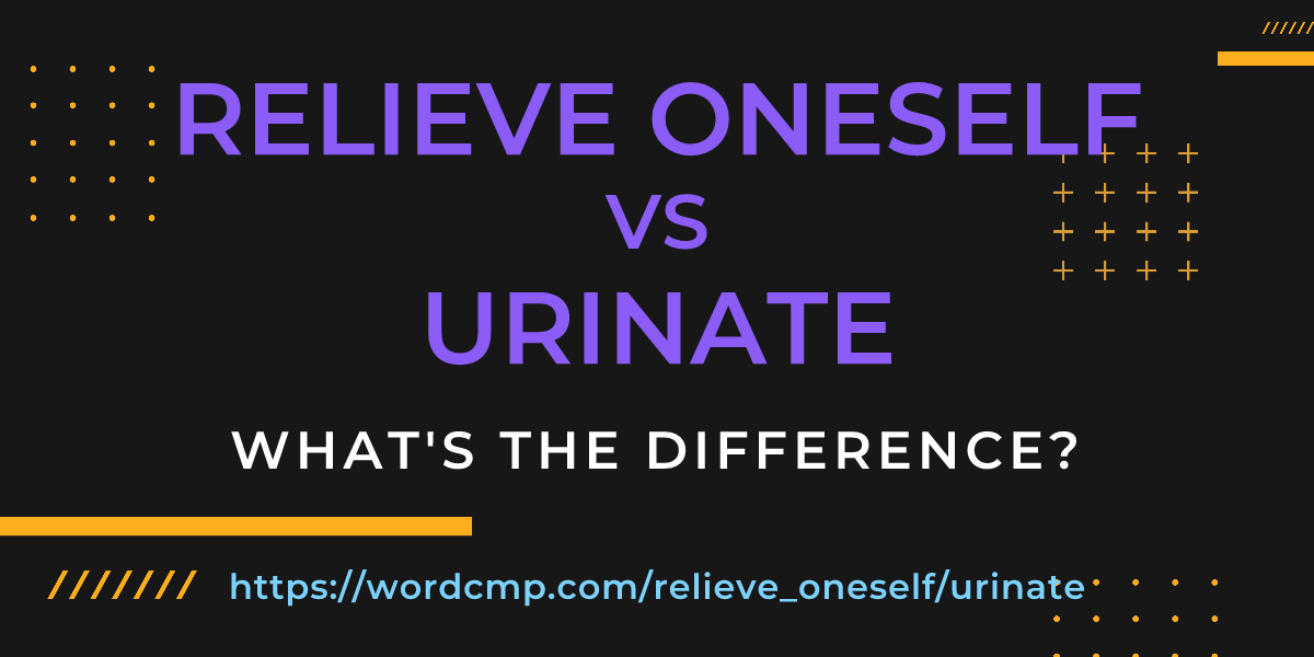 Difference between relieve oneself and urinate