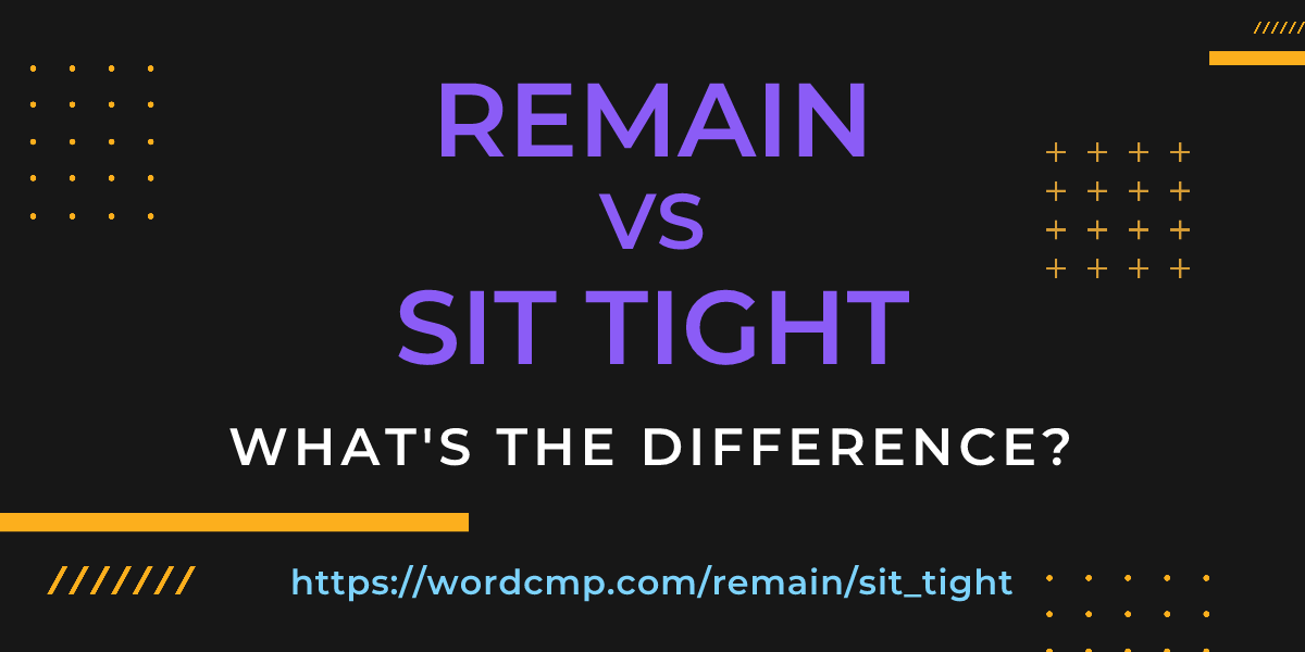 Difference between remain and sit tight