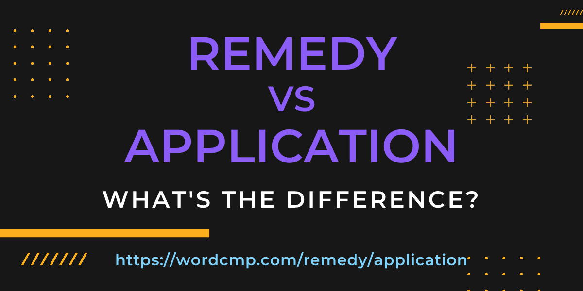 Difference between remedy and application