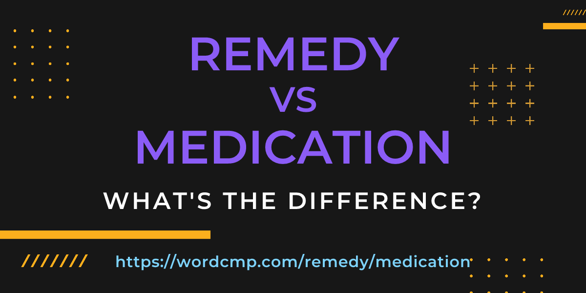 Difference between remedy and medication