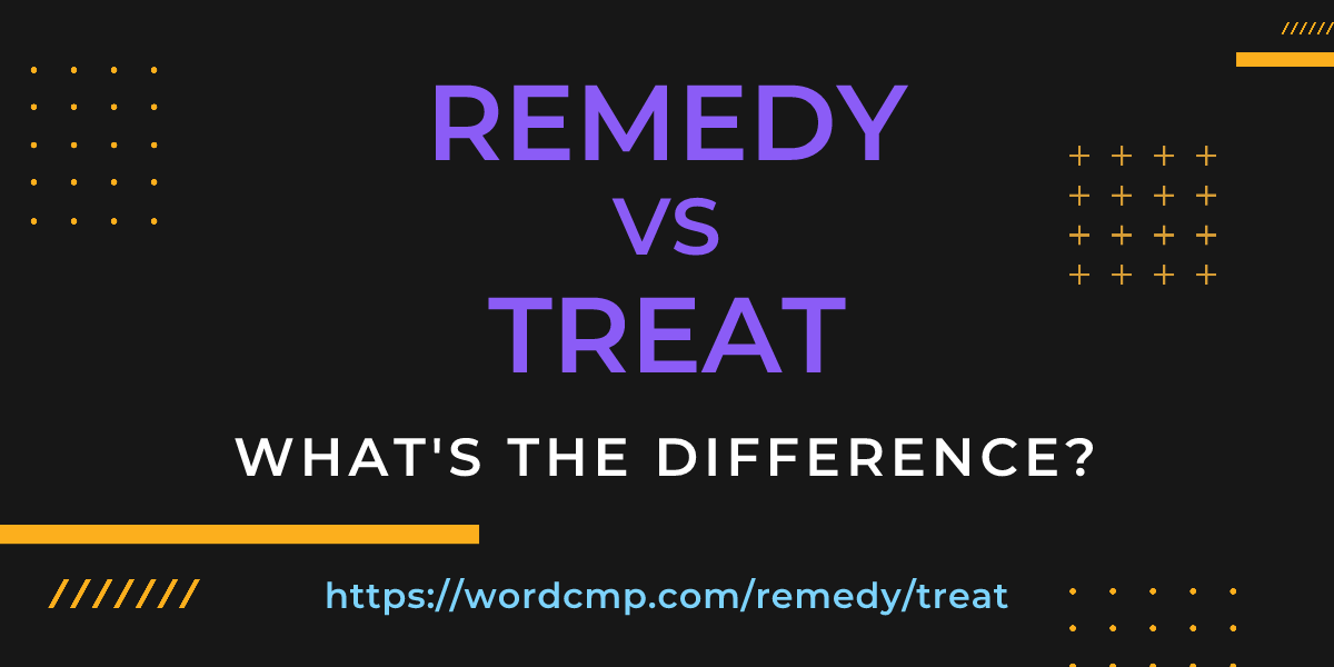 Difference between remedy and treat
