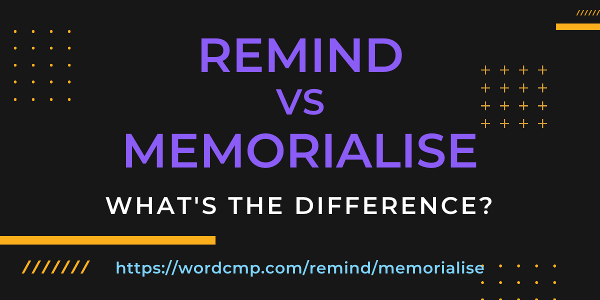 Difference between remind and memorialise