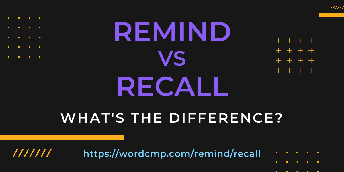 Difference between remind and recall