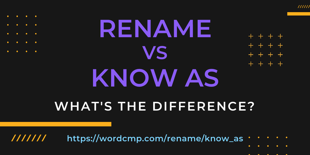 Difference between rename and know as