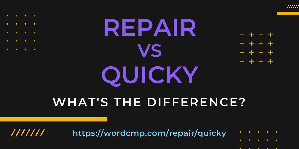 Difference between repair and quicky
