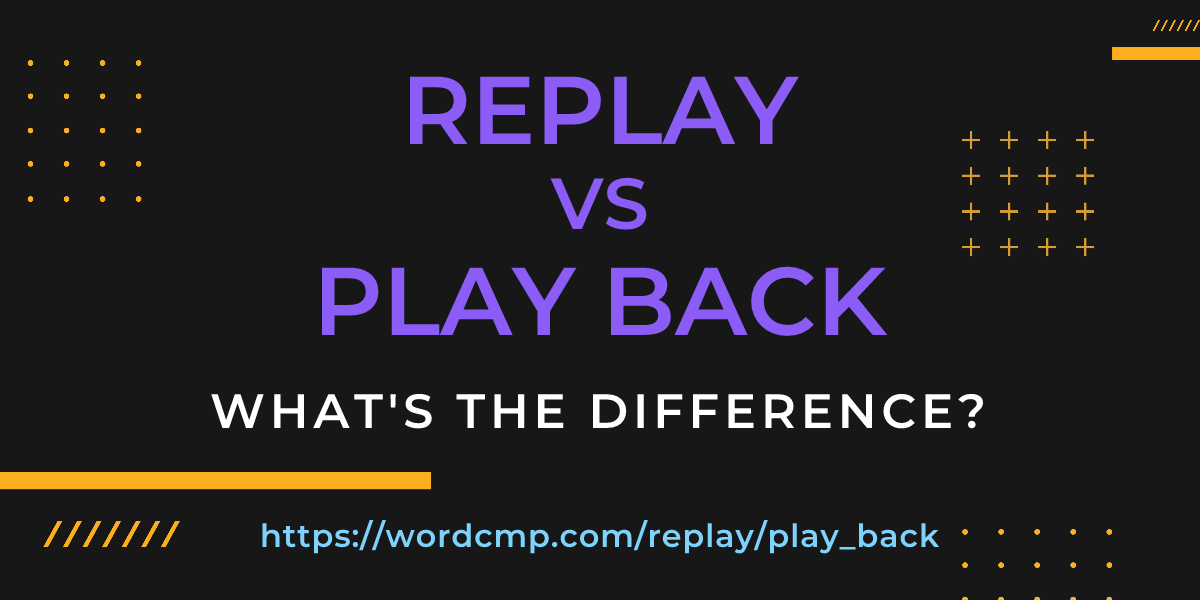 Difference between replay and play back