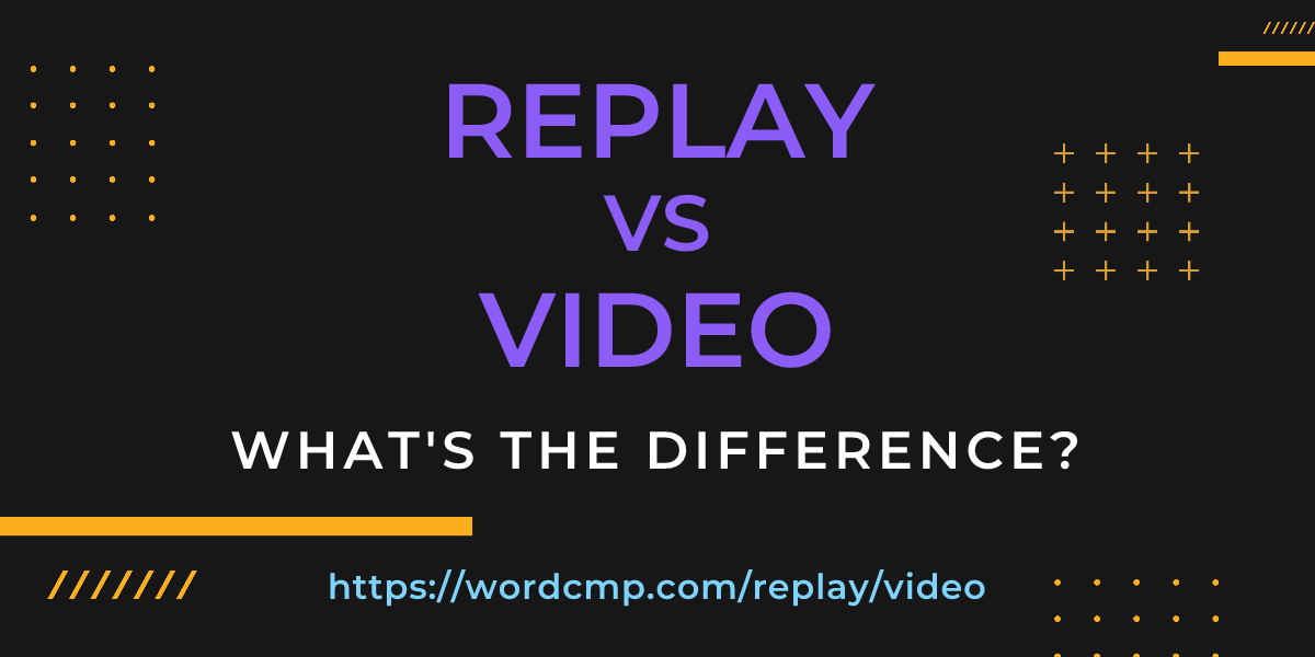 Difference between replay and video