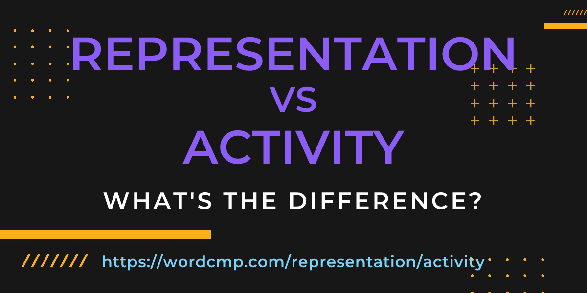 Difference between representation and activity