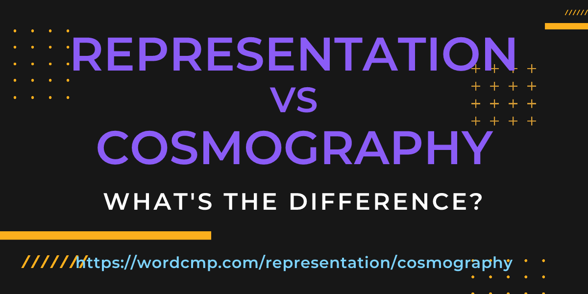 Difference between representation and cosmography