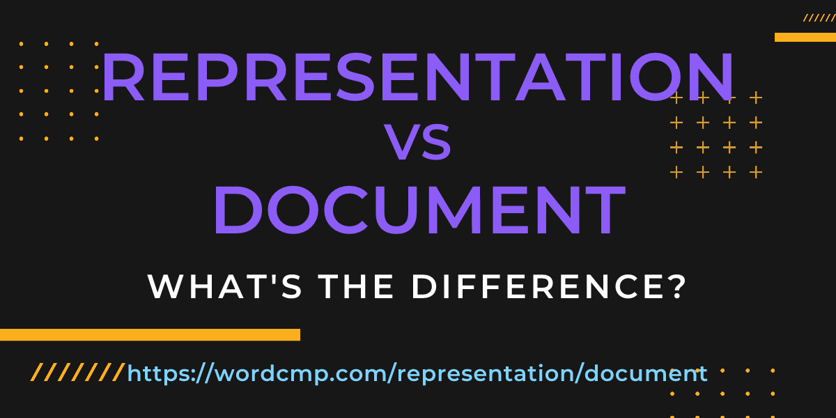 Difference between representation and document