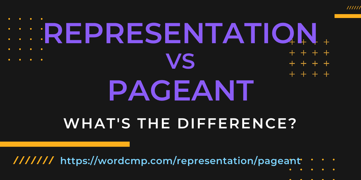 Difference between representation and pageant