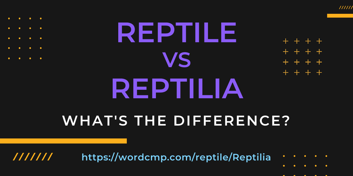 Difference between reptile and Reptilia