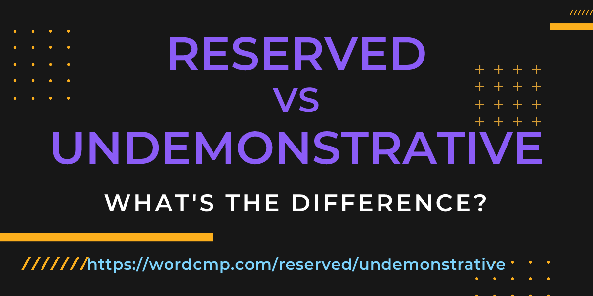 Difference between reserved and undemonstrative