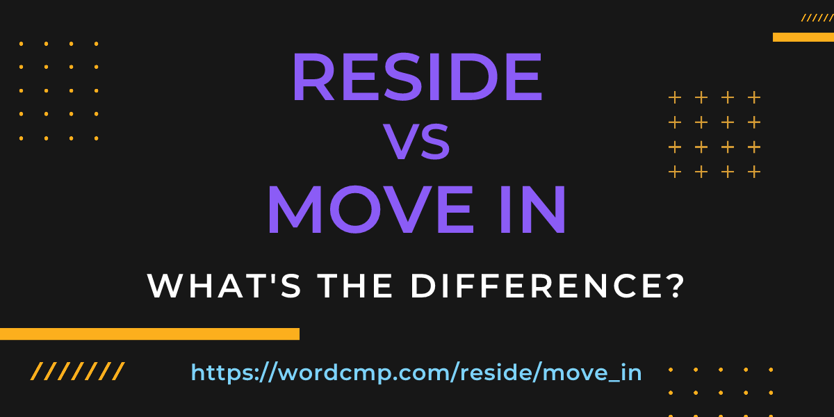 Difference between reside and move in