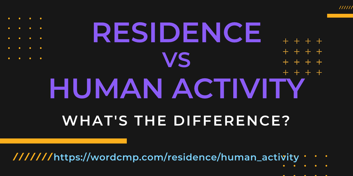 Difference between residence and human activity