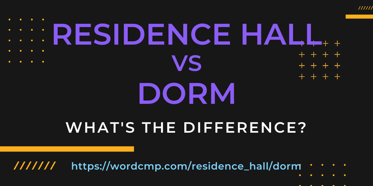 Difference between residence hall and dorm