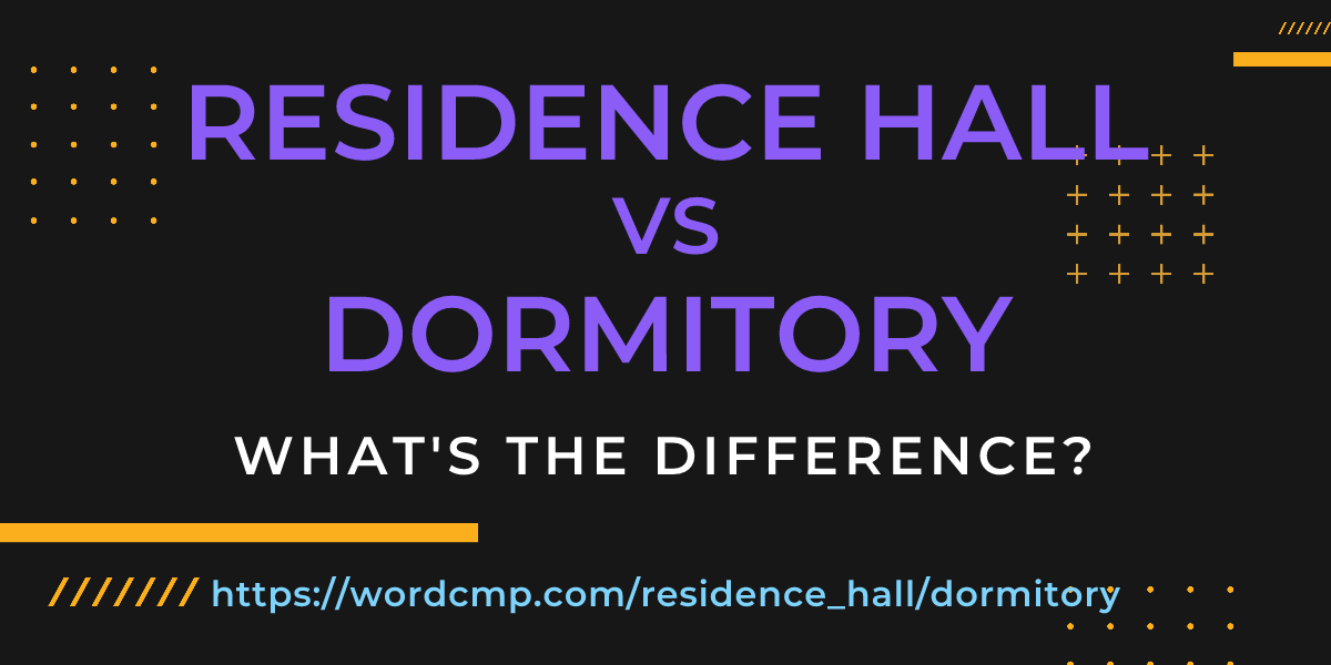 Difference between residence hall and dormitory