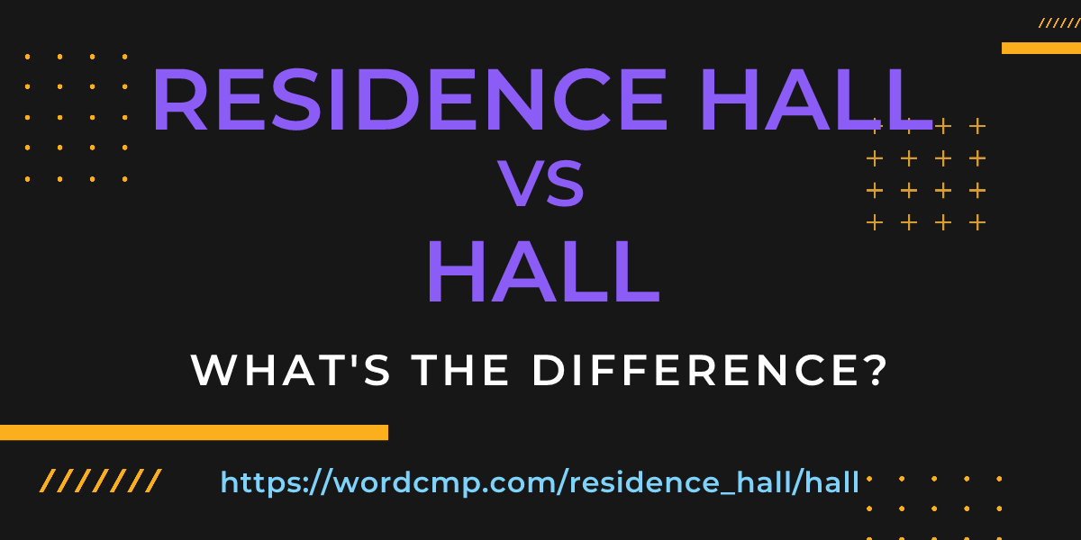 Difference between residence hall and hall