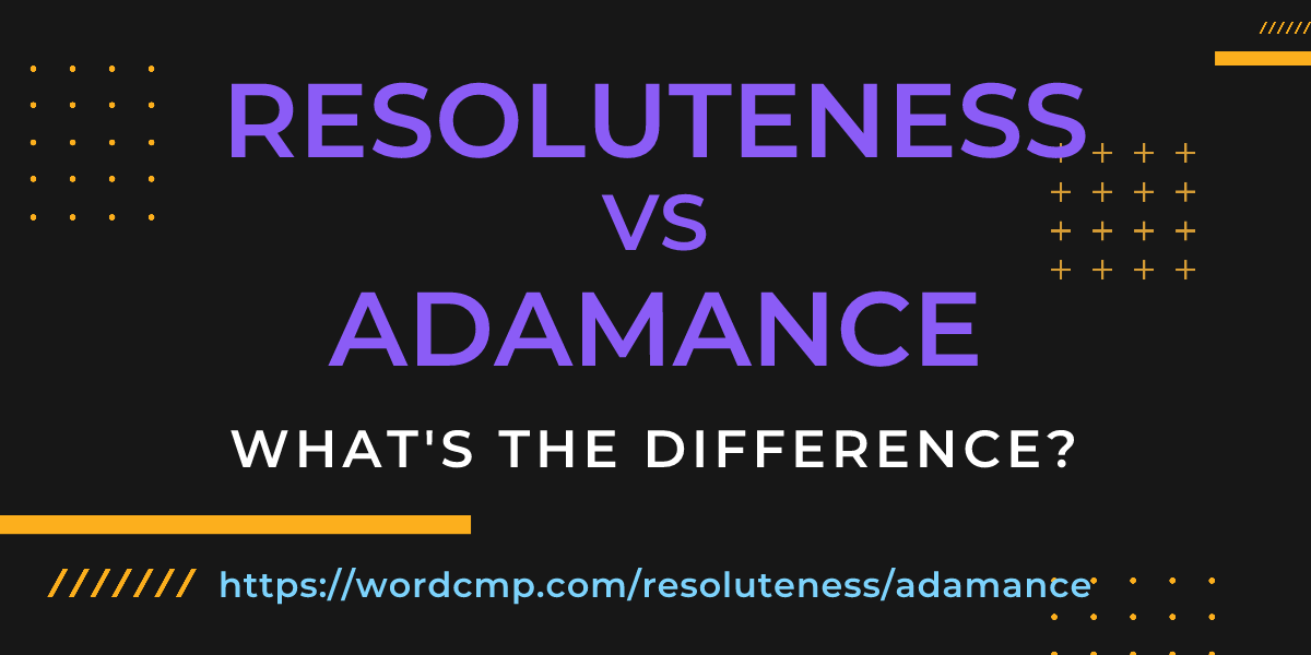 Difference between resoluteness and adamance