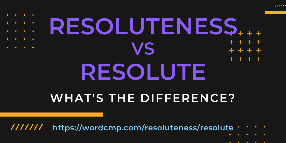 Difference between resoluteness and resolute