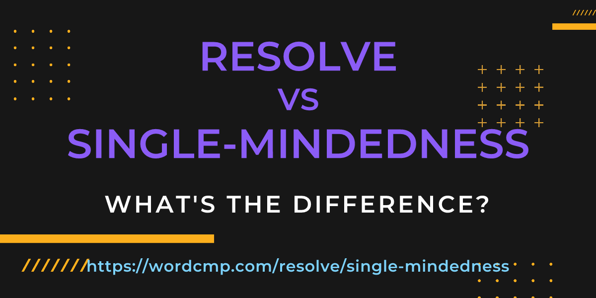 Difference between resolve and single-mindedness