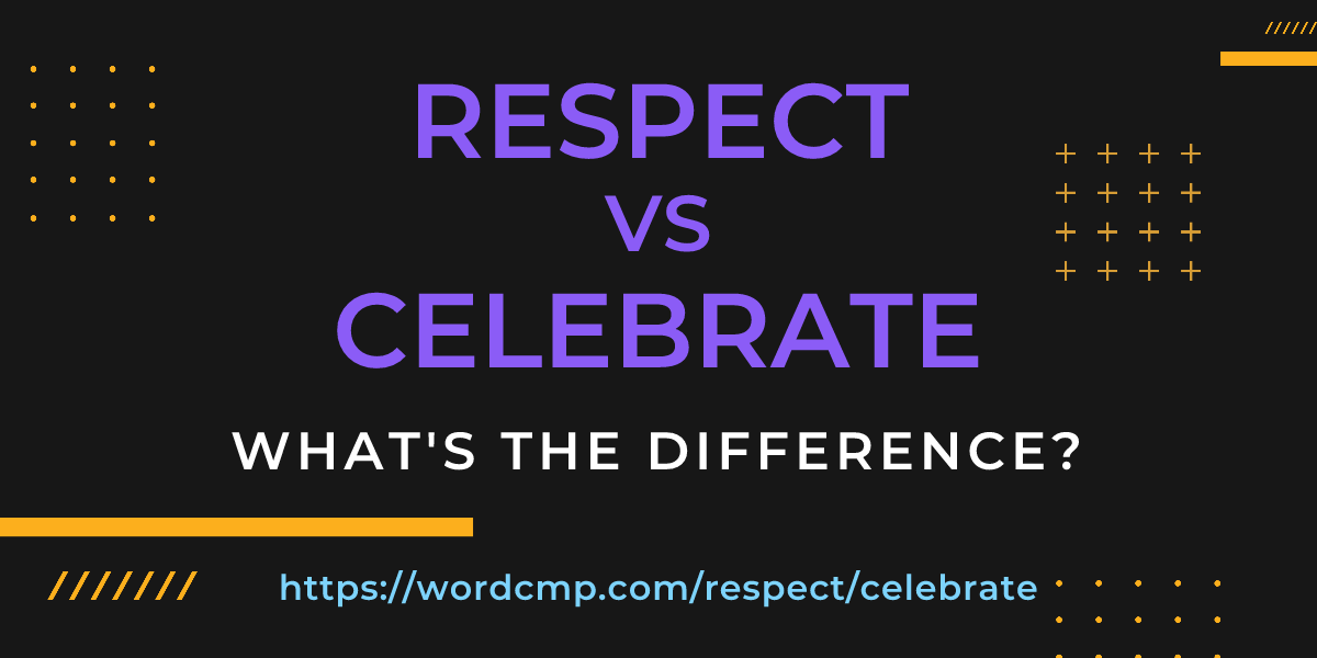 Difference between respect and celebrate