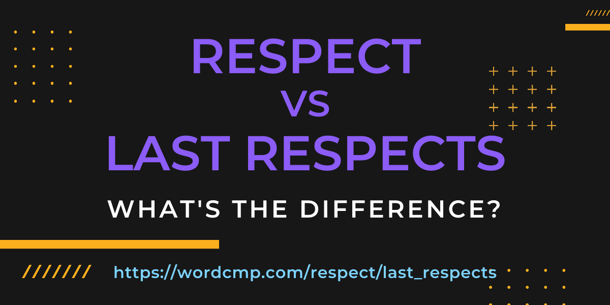 Difference between respect and last respects
