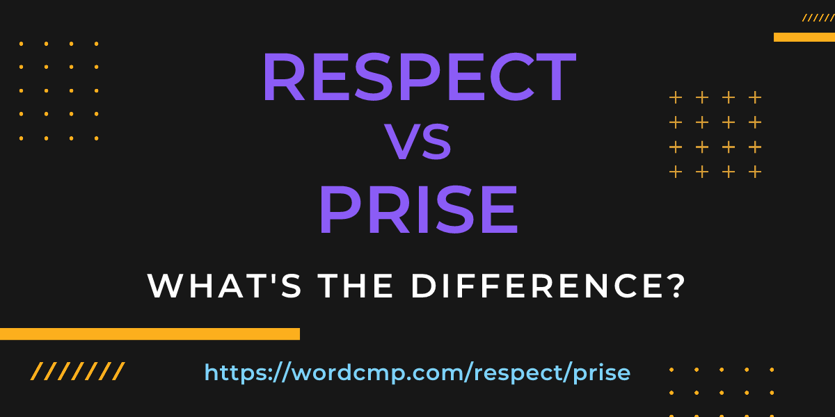 Difference between respect and prise