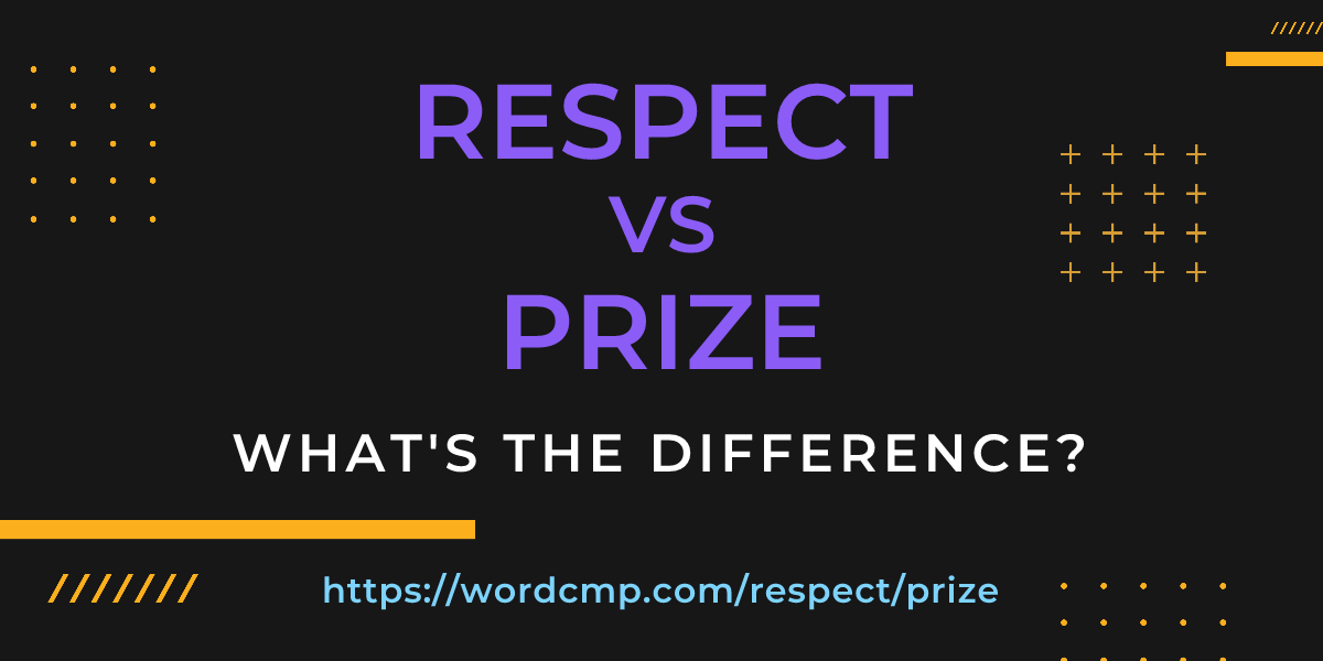 Difference between respect and prize