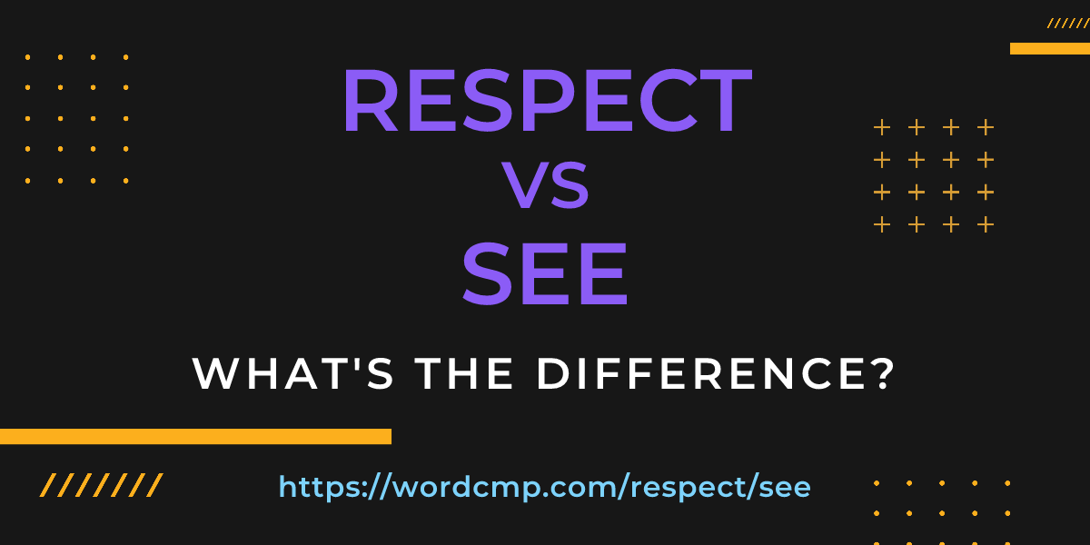 Difference between respect and see