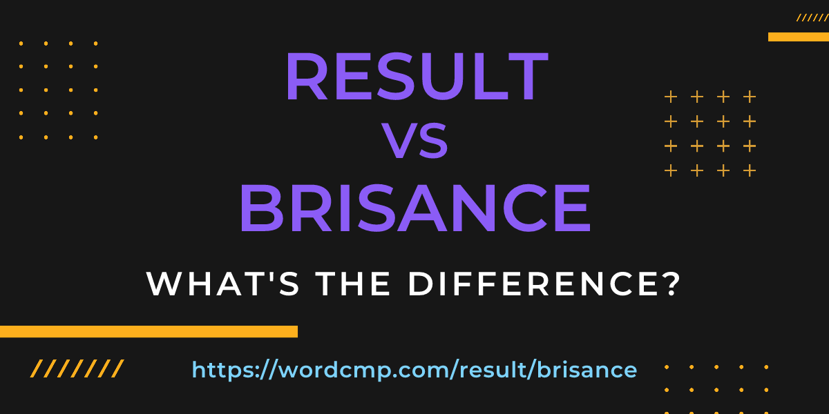 Difference between result and brisance