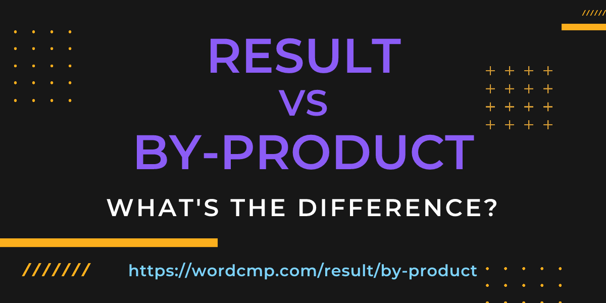Difference between result and by-product
