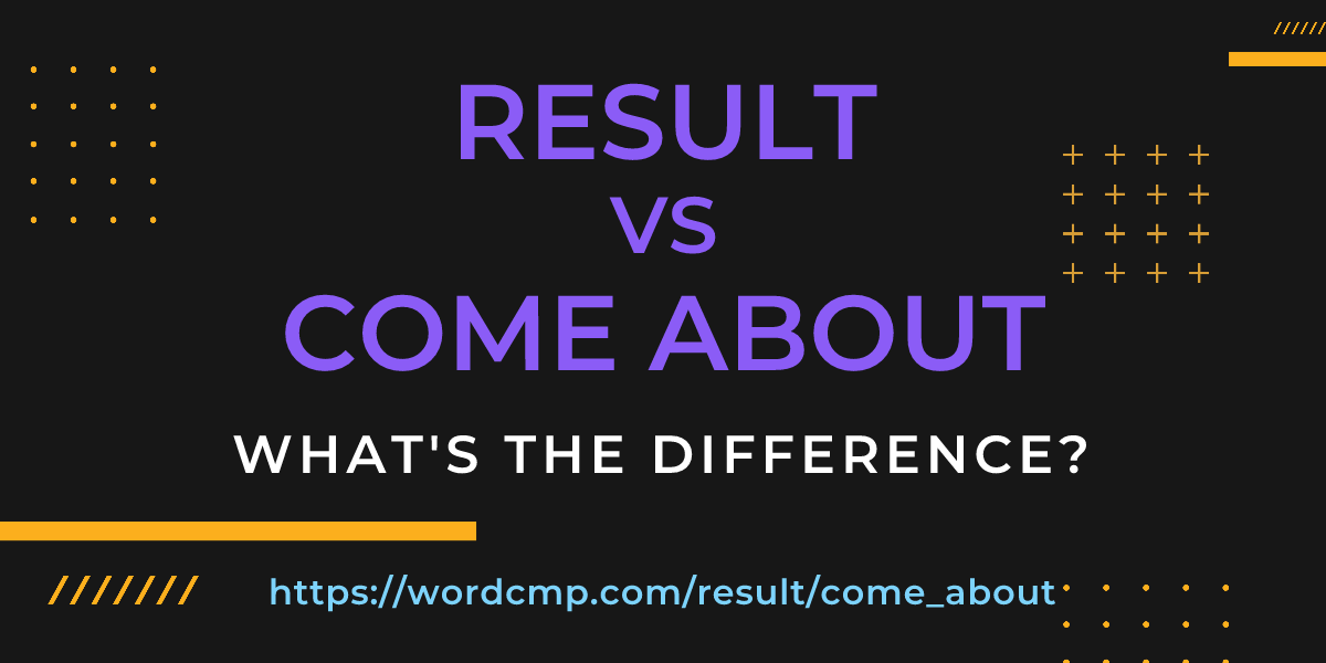 Difference between result and come about