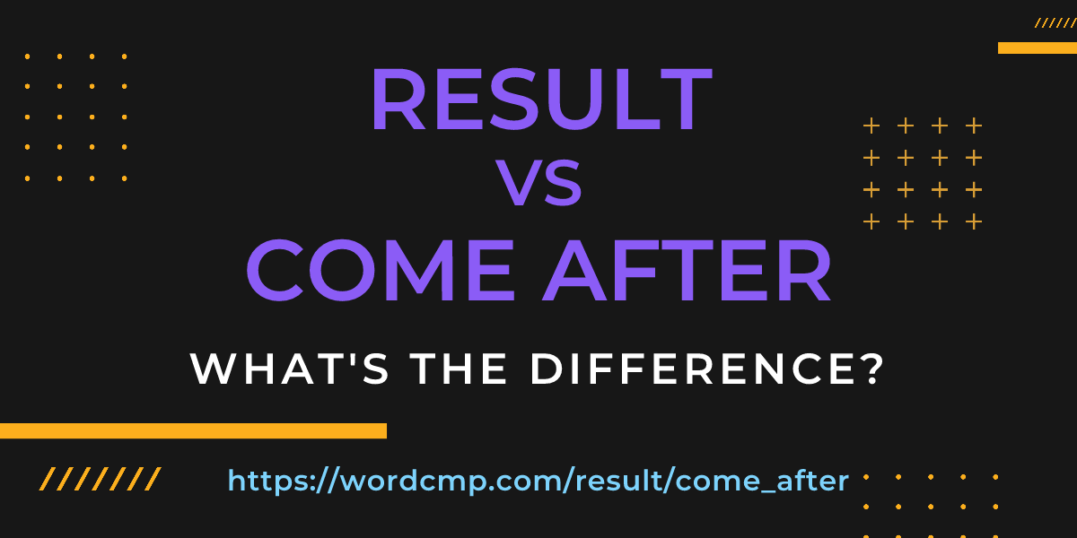 Difference between result and come after