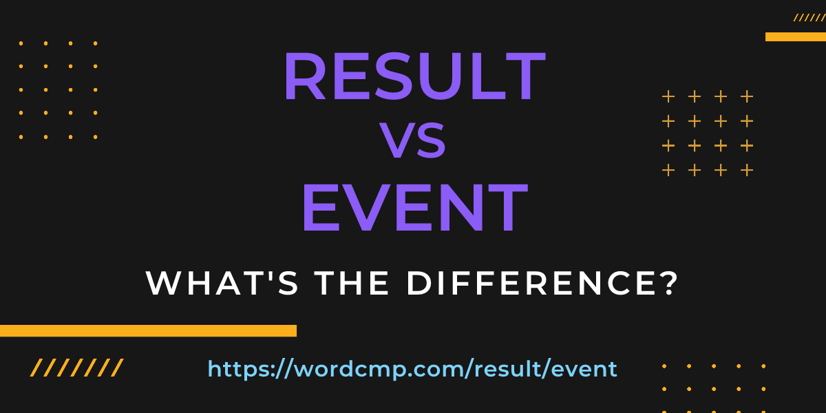 Difference between result and event