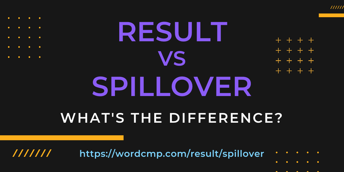 Difference between result and spillover