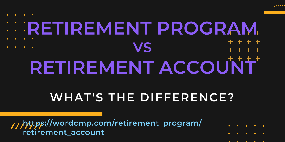 Difference between retirement program and retirement account
