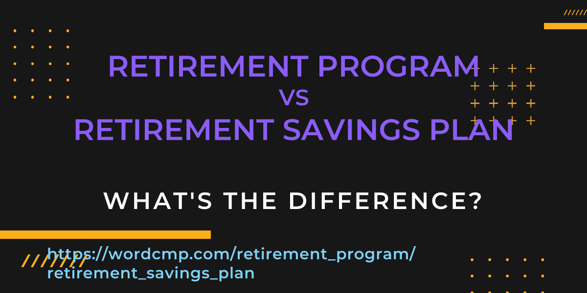 Difference between retirement program and retirement savings plan