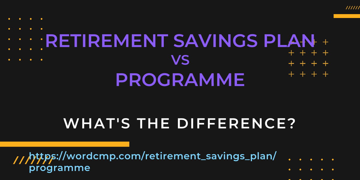 Difference between retirement savings plan and programme