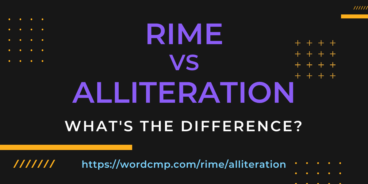 Difference between rime and alliteration