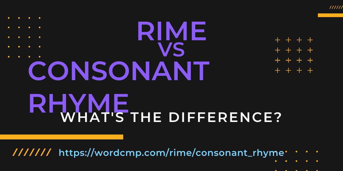 Difference between rime and consonant rhyme