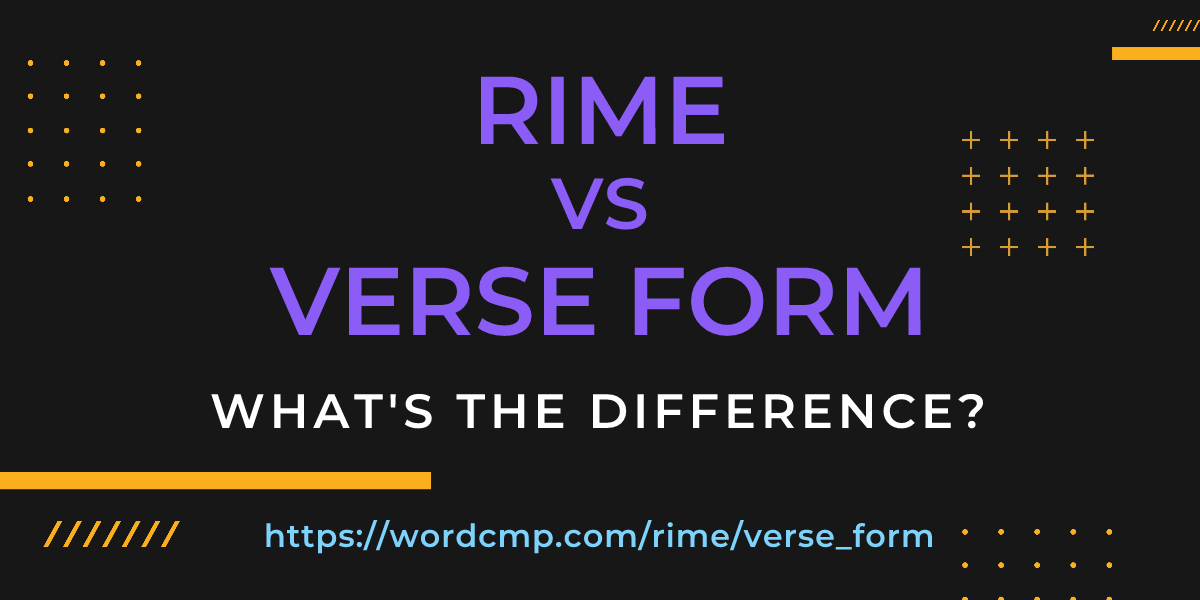 Difference between rime and verse form