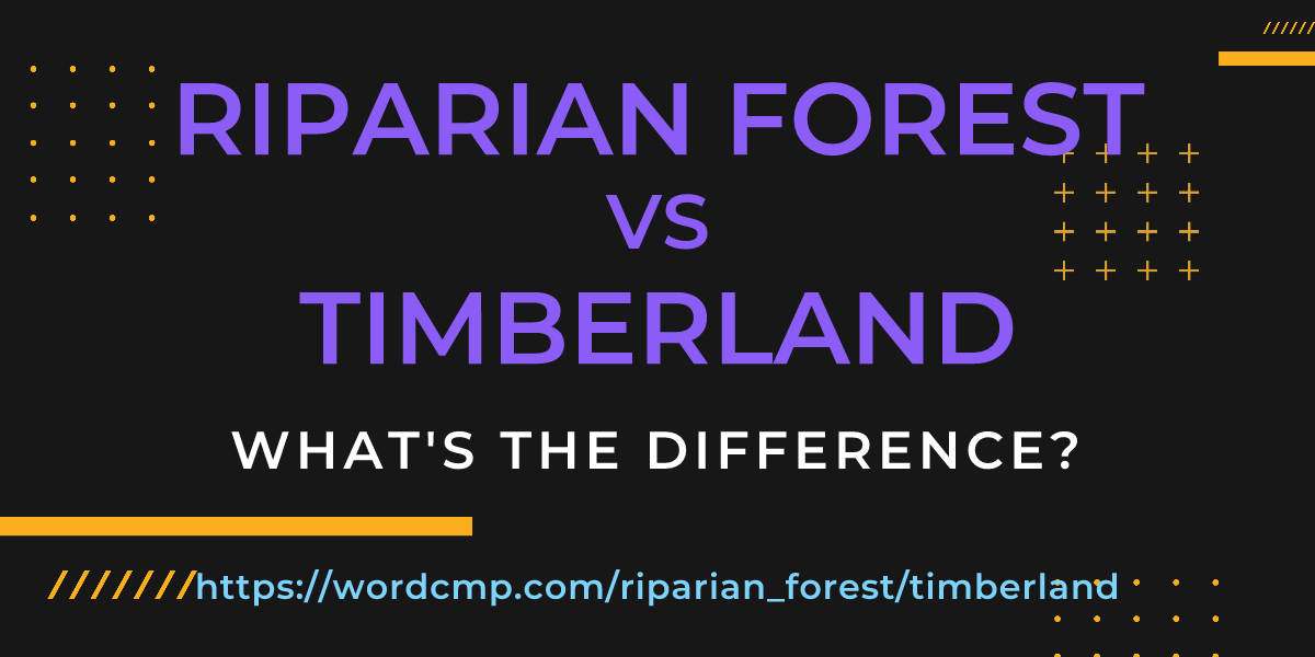 Difference between riparian forest and timberland