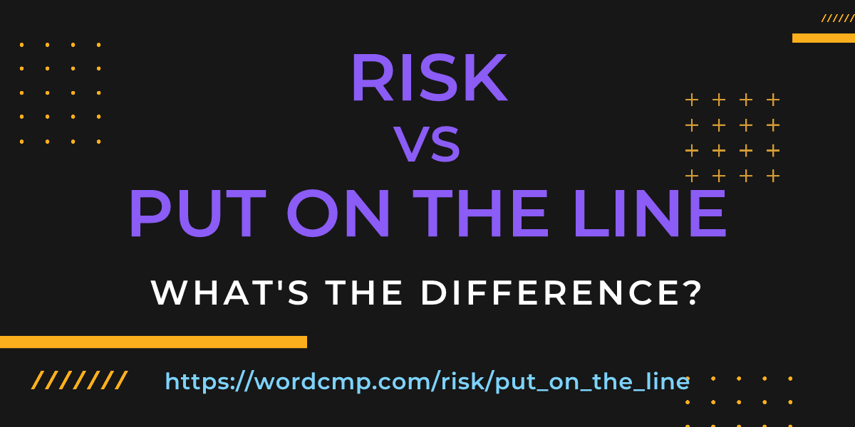Difference between risk and put on the line