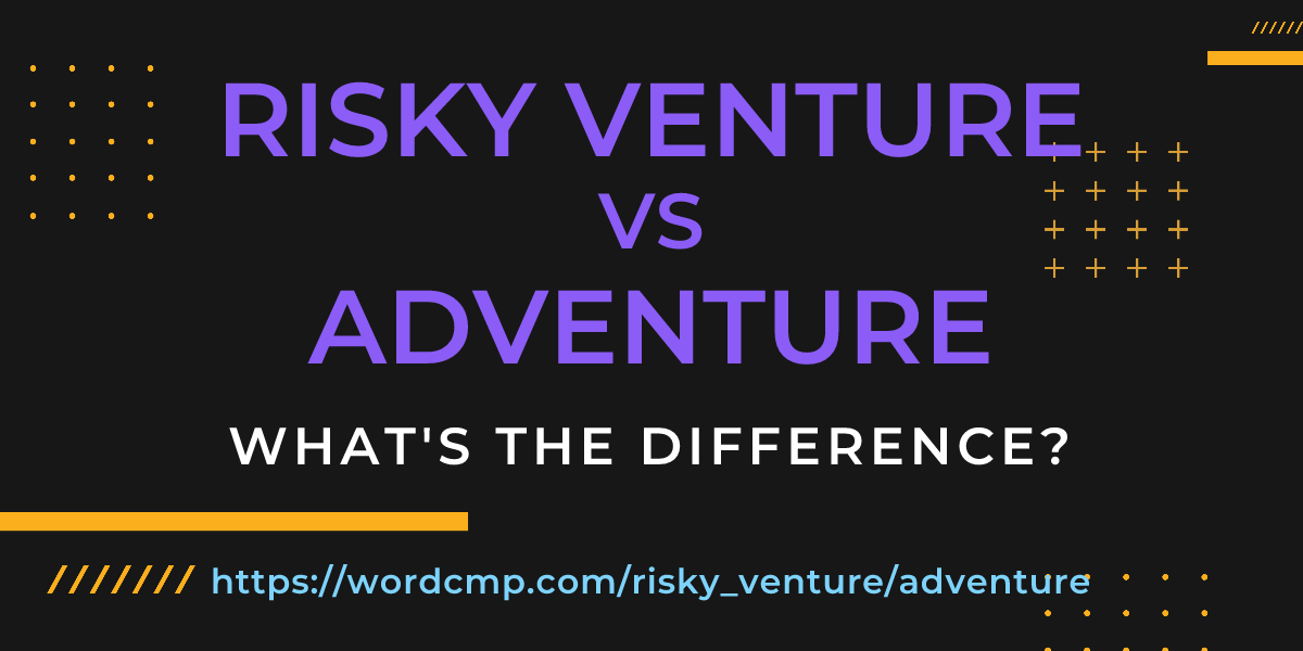 Difference between risky venture and adventure