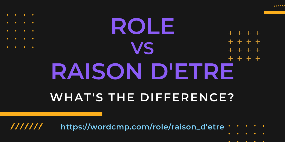 Difference between role and raison d'etre