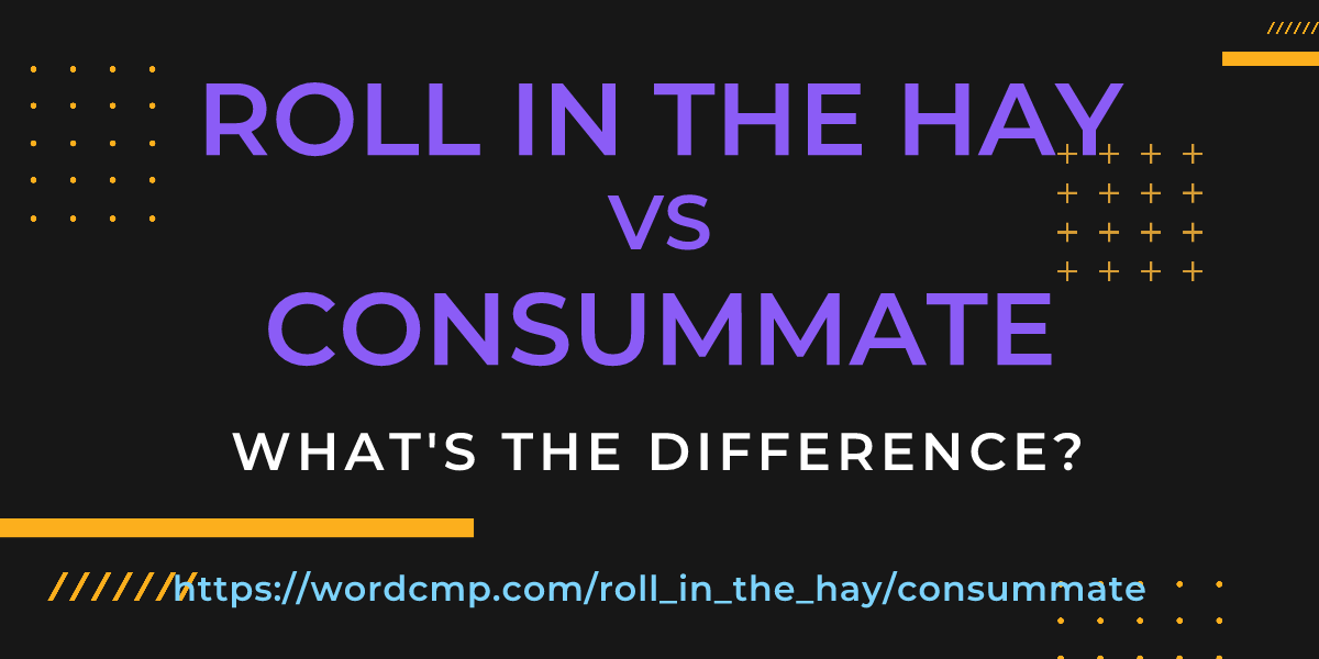 Difference between roll in the hay and consummate